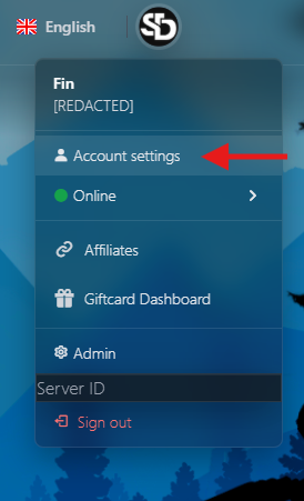 Open Account Settings